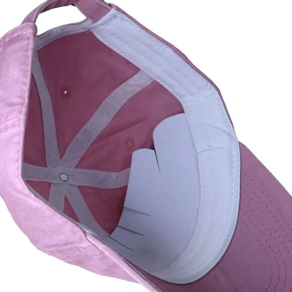 DeliVUry Jessica Vu Shy Bear Baseball Hat Distressed Denim Pink Cap Adjustable - Picture 3 of 3